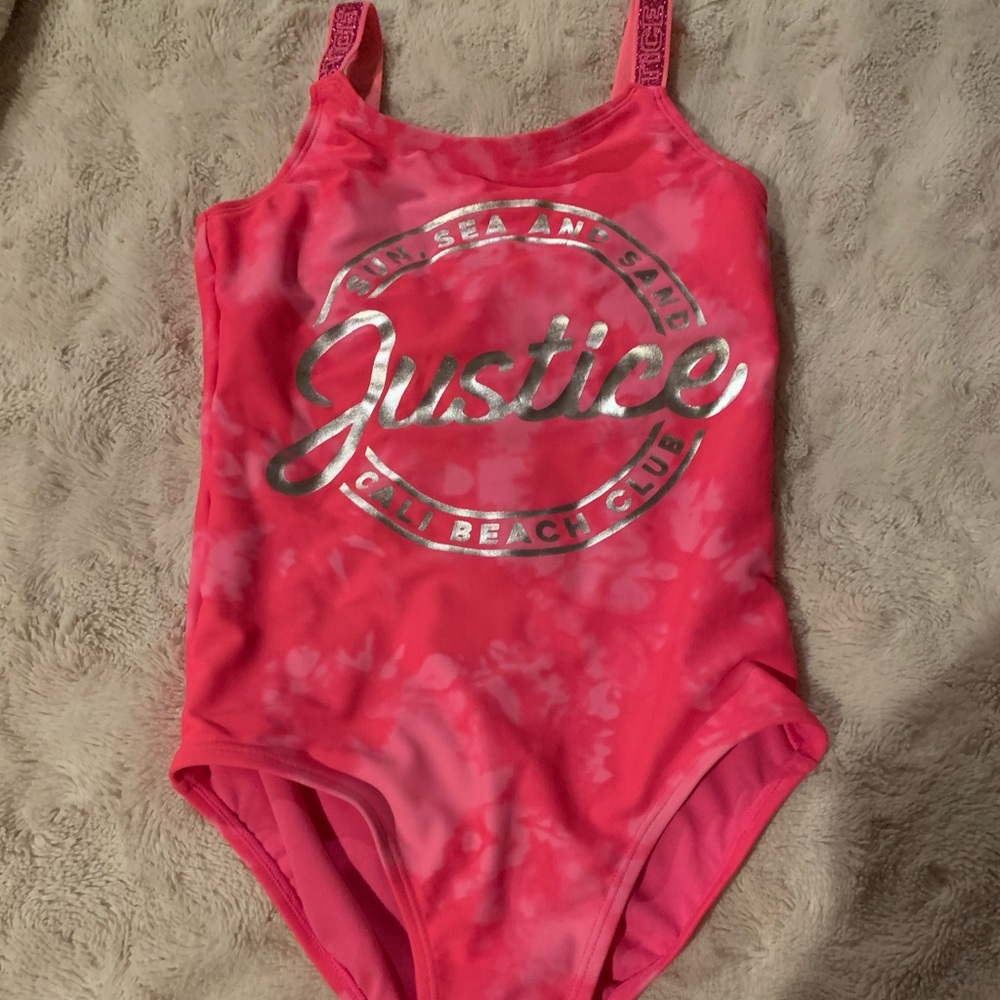 NWOT Justice One piece swimsuit. Size 10.